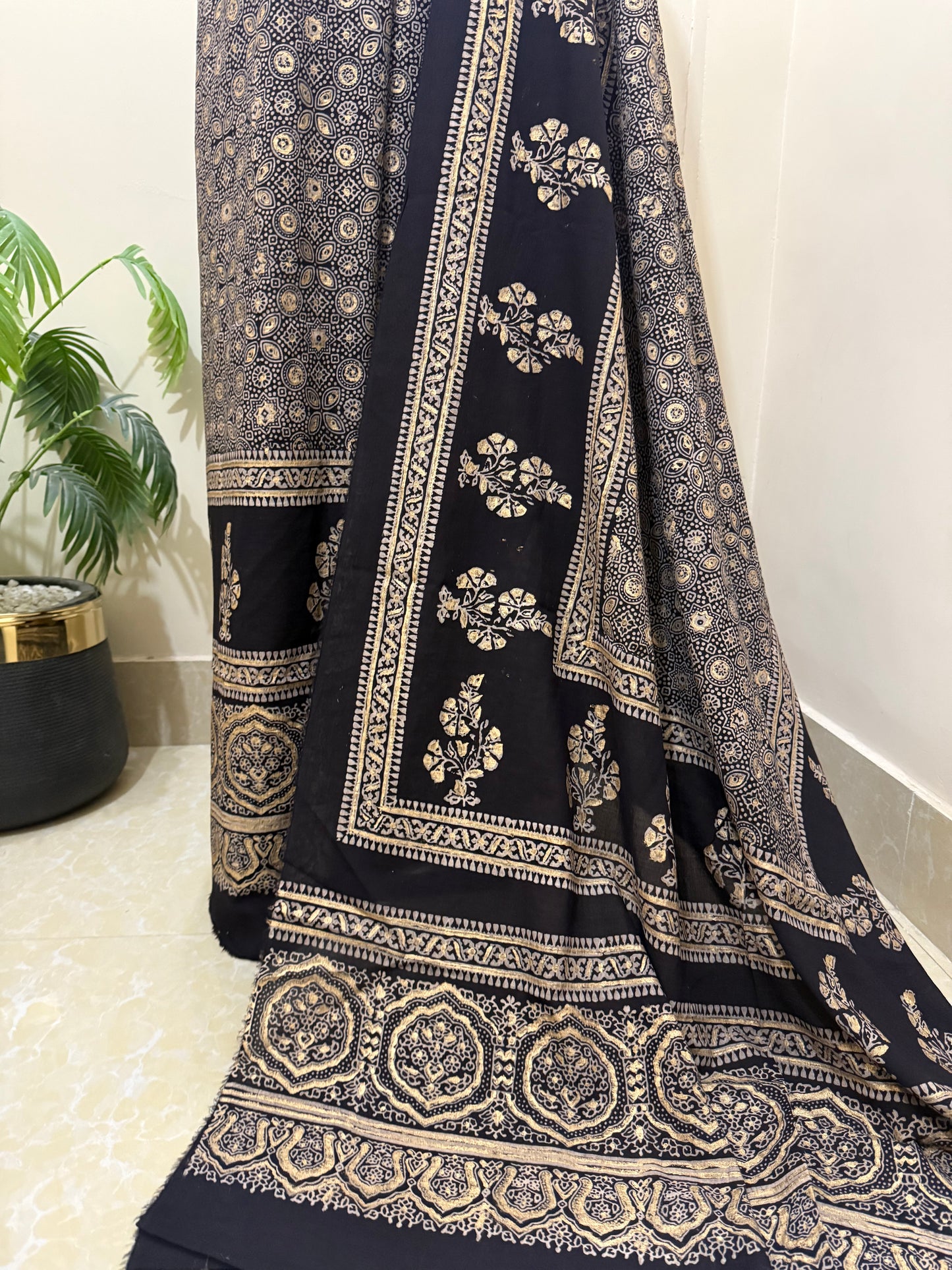 2 piece (Golden chapa) pure Ajrak print