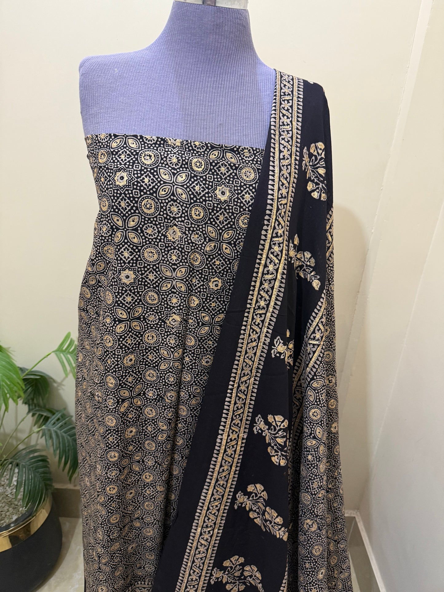 2 piece (Golden chapa) pure Ajrak print