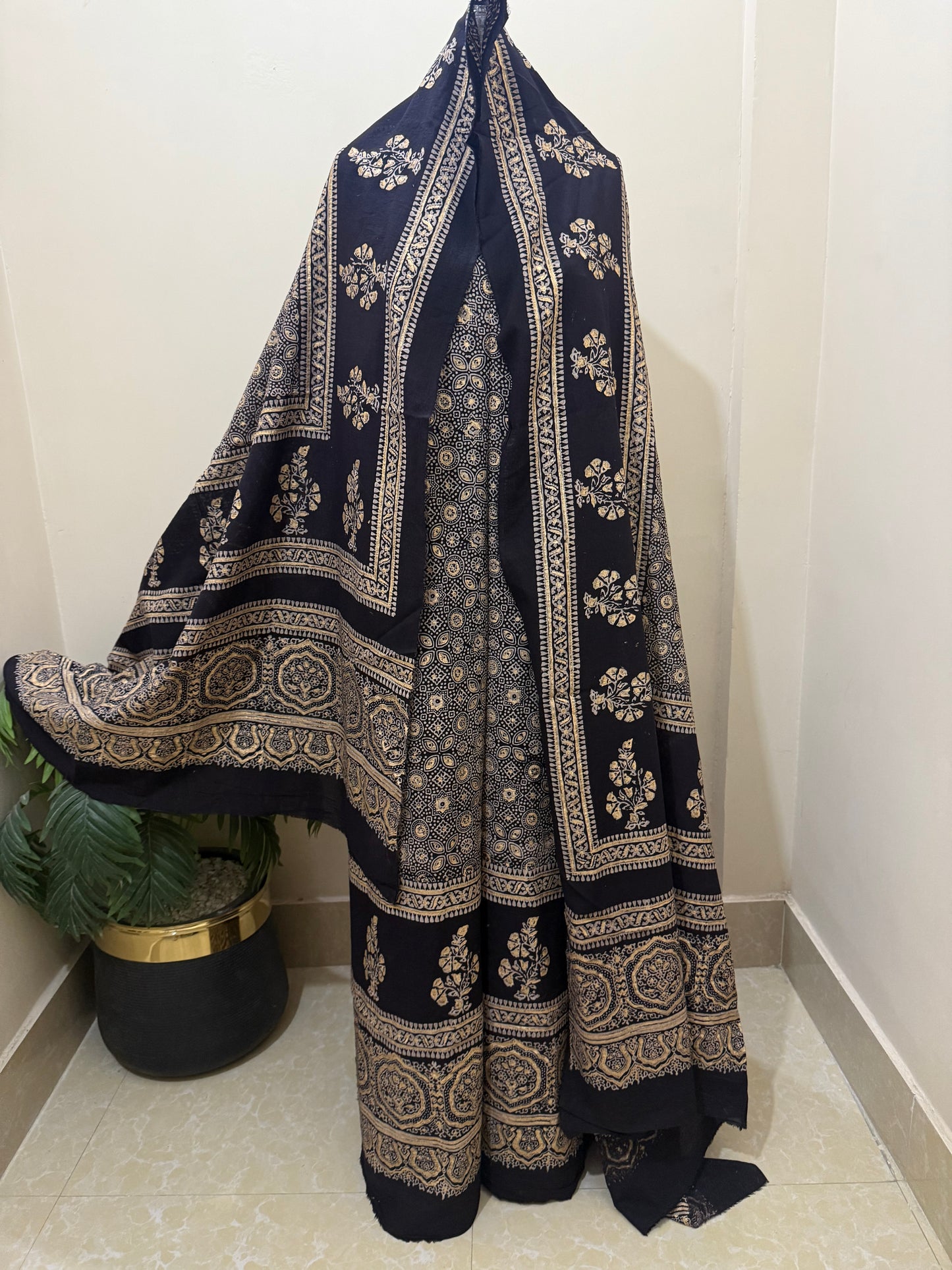 2 piece (Golden chapa) pure Ajrak print